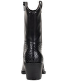 Sun + Stone Womens Biancaa Western Patch Block Heel Booties Black Snake 6M