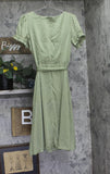 NY Collection Womens Knee Length Tie Pintuck Waist Midi Dress MCCD0396D Green L