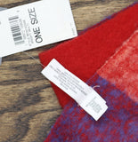 On 34th Womens Brushed Buffalo Plaid Blanket Scarf Fringe Cozy Bright Red Multi