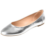 Journee Collection Insole Slip-On Round Toe Ballet Dress Flats Silver Gray 7.5W