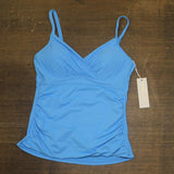 Anne Cole Womens Twist Front Underwire Tankini Swim Top Arctic Blue 36C/38B