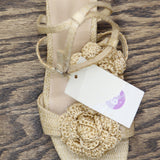 A New Day Womens Esme Floral Crochet Kitten Heels 92979007 Tan Brown 6.5M