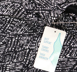 Swim Solutions Print Bow-Front One Piece Swimdress Swimsuit Black / White 12