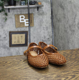 Universal Thread Womens Sylvia Woven Mary Jane Ballet Flats Cognac Brown 8M
