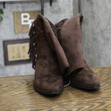 Universal Thread Patsy Tall Fringe Western Boots Cowgirl Chocolate Brown 7M