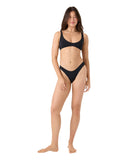 Roxy Solid Beach Classics Regular High Leg Bikini Bottom Anthracite Black M
