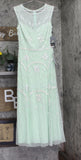 Adrianna Papell Beaded Gown Sleeveless Dress Aloe Mist Green / Ivory 2