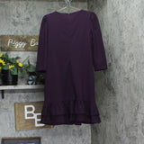 Tommy Hilfiger Womens 3/4 Sleeve Ruffled Hem Dress A3IC15MD Aubergine Purple 10