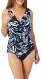 Miraclesuit Oceanus One Piece Swimsuit Tropica Toile Print Midnight Blue 22W