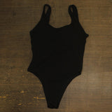 Stretch Textured One Piece Swimsuit with Removable Pads Black One Size