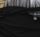 Betsy & Adam Womens Long 3/4 Sleeve Pleated Ombre Skirt Dress Black / Silver 8