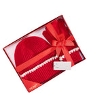 On 34th Womens Ribbed Beanie Gloves Boxed Set Gift MO9042501 Red