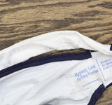 Aqua Womens Swim Shirred Bikini Bottom AQRR25722 Navy Blue / White M