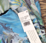 Aidan Mattox by Adrianna Papell Floral Jacquard Pleated Gown Dress Blue Multi 10