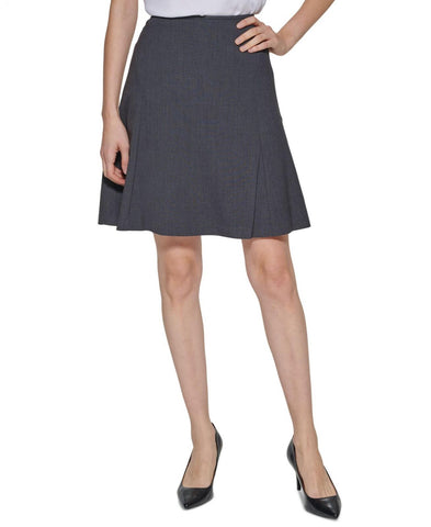 Calvin Klein Womens Petite Flared Skirt CPE2688D Charcoal Gray 8P