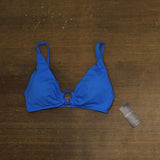 Lauren Ralph Lauren Club Solid Macrame Ring Top Swim Bikini Electric Blue 10
