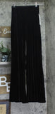 Alex & Sophia Juniors High Rise Front Slit Wide Leg Velvet Pants Black S