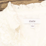 Cece Womens V-Neck Babydoll Tiered Dress 7023936 New Ivory Off White S