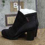 Anne Klein Womens Rina Block Heel Booties RINA01F9 Black Multi 8.5M