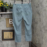 32 Degrees Womens Knit Stretch Elastic Waist Twill Pant 1797439 Blue Green M