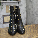 I.n.c. International Concepts Faux Leather Dress Ankle Boots Black / Gold 5.5M