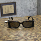 Gucci Monochrome Rectangle Acetate Sunglasses GG1325S012 Shiny Dark Havana 54MM