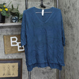 Marla Wynne Womens Link Stitch Pullover Link Sweater 685548 Deep Jade Blue L