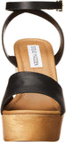 Steve Madden Women's Welsh Heeled Sandal WELS01S1 Black Leather 10M