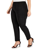 Anne Klein Womens Plus Size Faux Suede Ankle Pants 1657d64c8cac33 Black 1X
