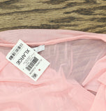 Bar III Womens Mesh Flutter-Sleeve Top Cupid Blush XL