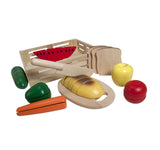 Melissa & Doug 26-Piece Cutting Food Box Play Food Set Brown Multi 10.5x10.5x3