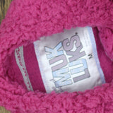 Muk Luks Womens Quarter Zip Faux Sherpa Lounge Pullover Sweatshirt Berry Pink M