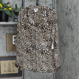 Inc International Concepts Men's Cheetah-Print Satin Pajama Shirt Animal Print M