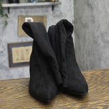 A New Day Womens Faux Suede Justice Mid Calf Heeled Boots Black 9M-WC