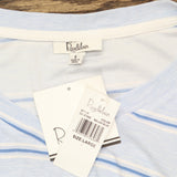 Roudelain Womens Printed T-Shirt & Shorts Loungewear Set Corleone Stripe Blue L