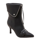 A New Day Womens Mickey Point Toe Moto Ankle Boots 90974111 Black 6.5M