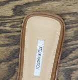 Steve Madden Womens Hadyn H-Band Sandals Slip On Natural / Cognac Check Brown 9M