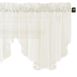 Regal Home Voile Solid Rod Pocket Ascot Valance Ivory White 54" x 20"