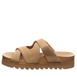 Bearpaw Crux Platform Slide Sandals 1009137019 Iced Coffee Brown 9M