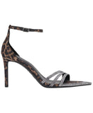 INC International Concepts Dress Sandals Stiletto Heels Leopard Brown 7M
