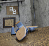 Schutz Womens Amely Mid Block Sandals Azul / Summer Blue Jeans 9.5B