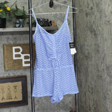 Salt + Cove Crochet Front-Drawstring Romper Cover Up Cornflower Blue XS