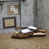 A New Day London Slingback Flats Pointed Toe Bow 94303554 Leopard Brown 6.5M