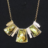 Erica Lyons Collar Panel Pendant Inlay Necklace Gold / Brown Multi 16.5"