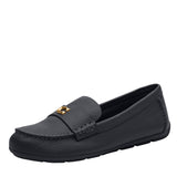 COACH Womens Sculpted C Leather Driver Loafer Shoes Midnight Navy Blue 7.5B