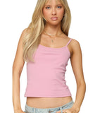 Edikted Womens Knit Deanna Tank Top S16583 Pink XL