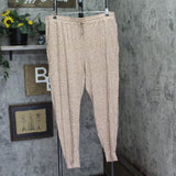 State of Day Womens Knit Printed Jogger Pants Soft Leopard Brown 2XL