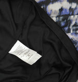 DKNY Womens Printed Side-Ruched Sheer Sleeve Mesh Dress DD4JU31C Black / Blue 12