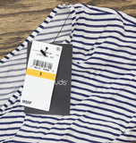 Cuddl Duds Womens Printed Short-Sleeve Sleep Tunic Gown Navy Stripe Multi S