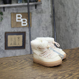 Cat & Jack Toddler Girls Jodi Zipper Shearling Style Boots Cream Off White 5T